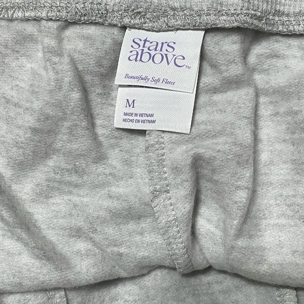 Women's Beautifully Soft Fleece Lounge Shorts - Stars Above Heathered Gray M *M4 - Picture 7 of 9